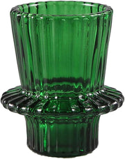 Ribbed Glass Candle Holder (Green)