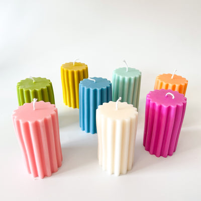 Lined Pillar Candle